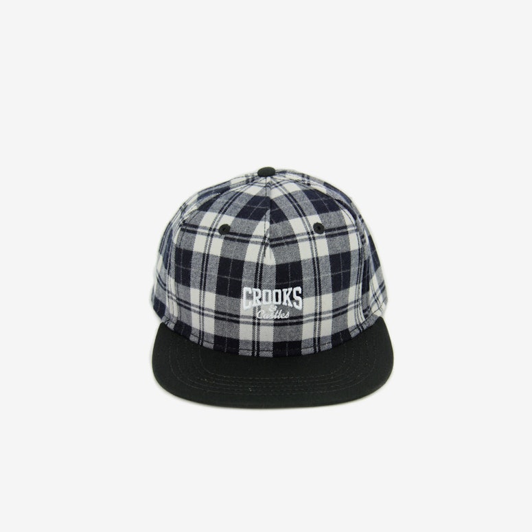 Core Logo Plaid Snapback White/black