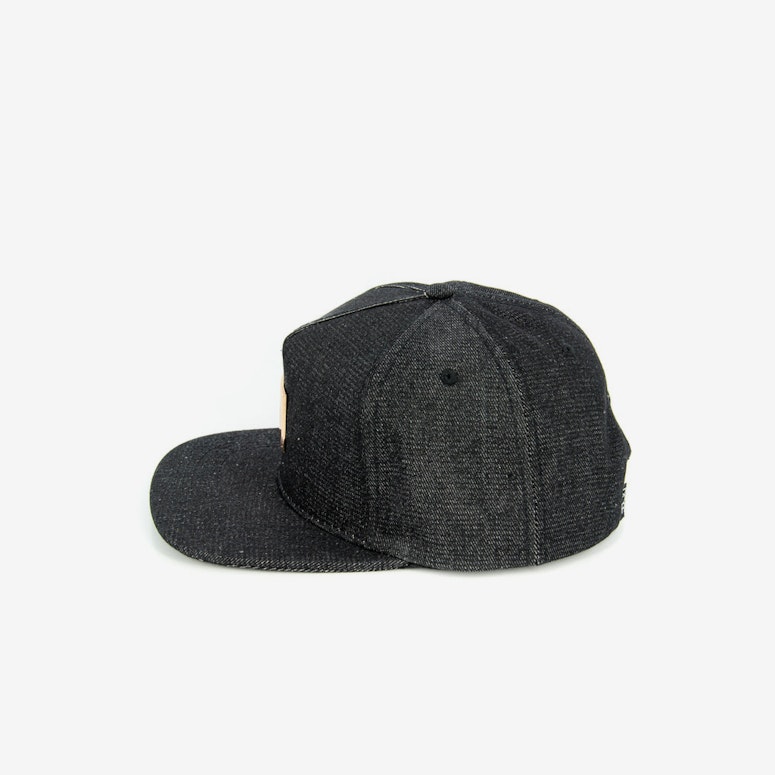 Square Logo Metal Snapback Black Denim