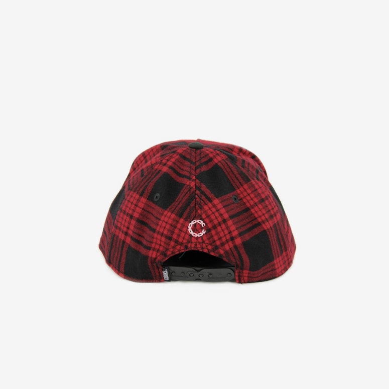 Core Logo Plaid Snapback Red/black