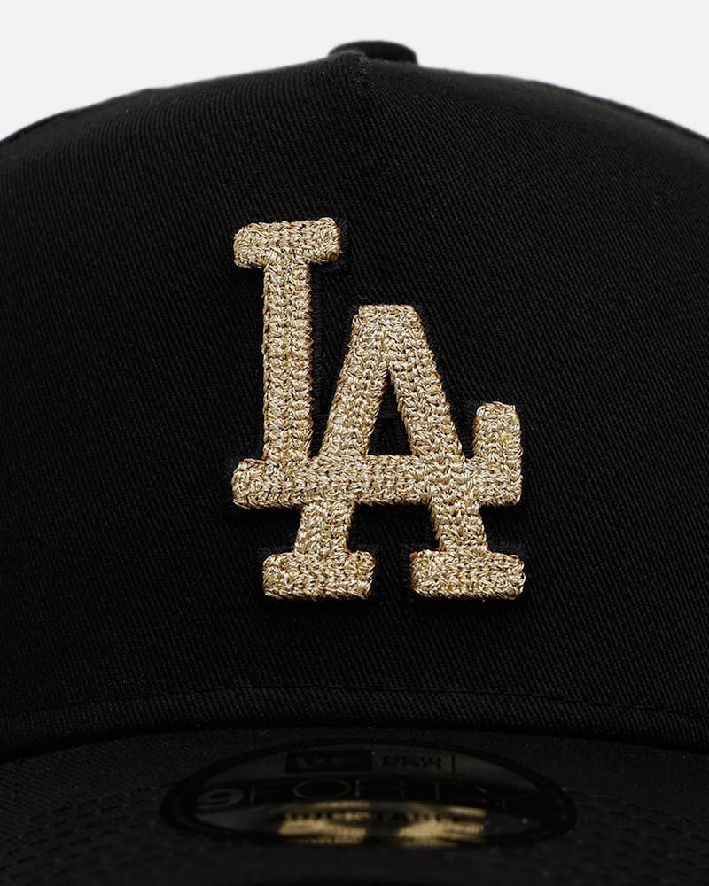 New Era Los Angeles Dodgers 'Raised Metallic Chainstitch' 9FORTY A-Frame Snapback Black