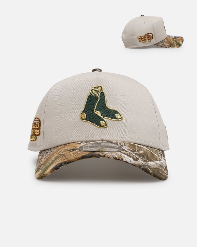 New Era Boston Red Sox 'Real Tree Stone' 9FORTY A-Frame Snapback Stone