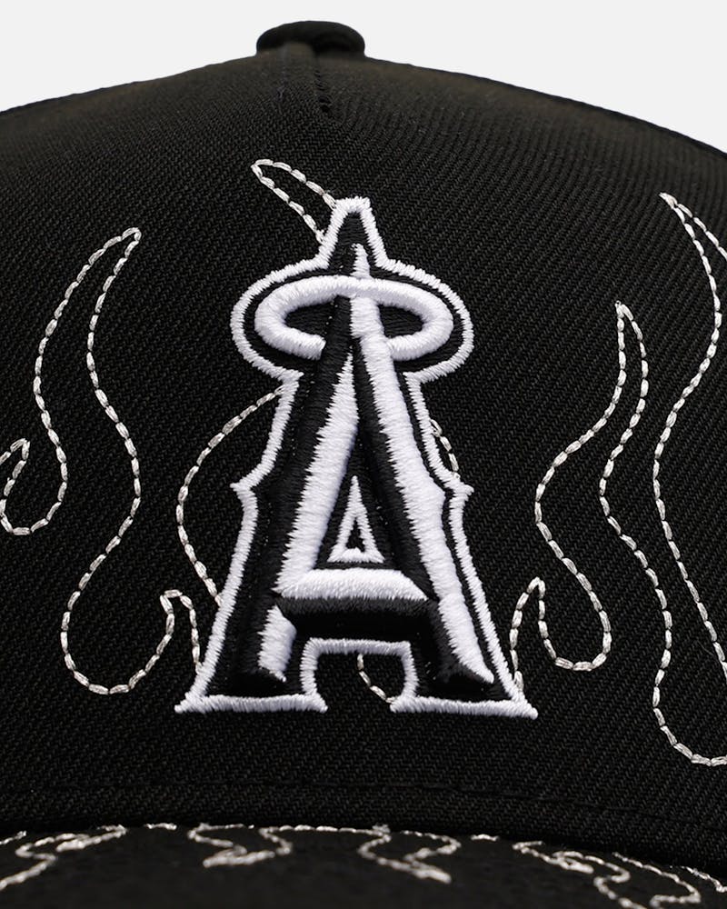 New Era Anaheim Angels 'Outline Flames' 9FORTY A-Frame Snapback Black