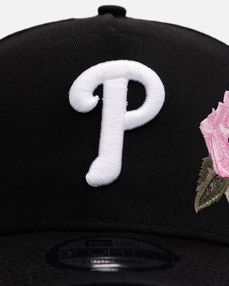 New Era Philadelphia Phillies 'Pink Rose Embroidery' 9FORTY A-Frame Snapback Black/Pink