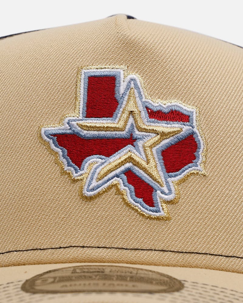 New Era Houston Astros 'Vintage Truckers' 9FORTY A-Frame Trucker Snapback Vegas Gold