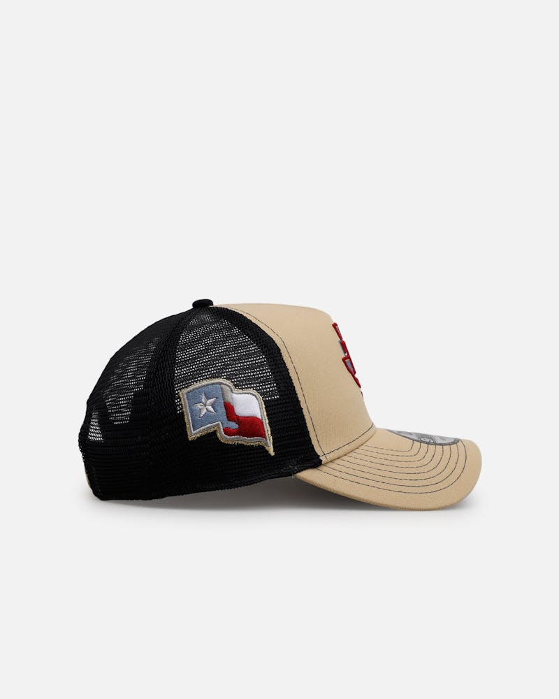New Era Texas Rangers 'Vintage Truckers' 9FORTY A-Frame Trucker Snapback Vegas Gold