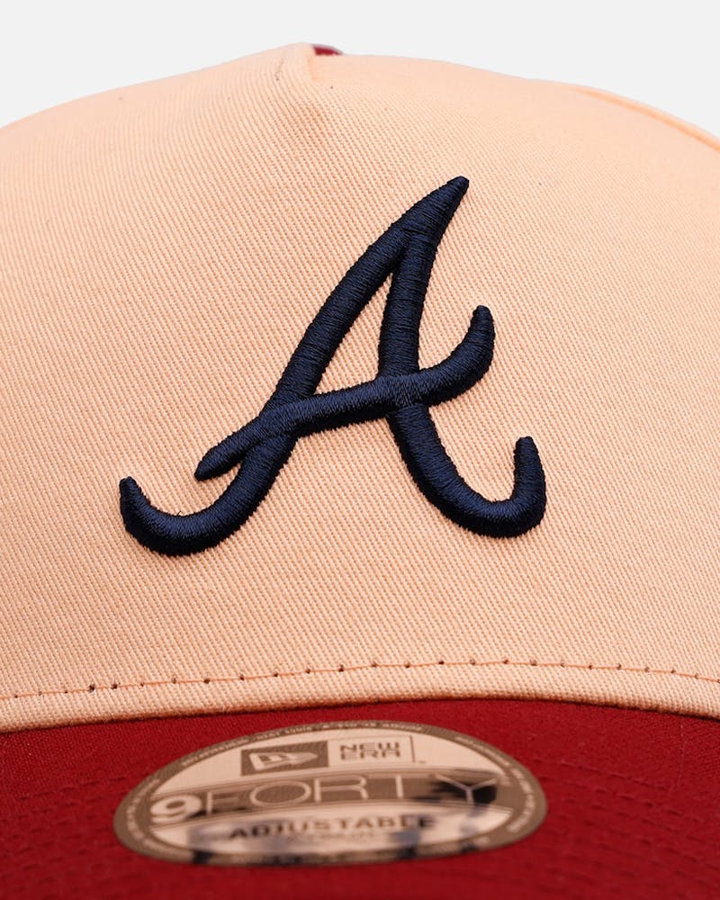 New Era Atlanta Braves 'Volcano' 9FORTY A-Frame Snapback Peach