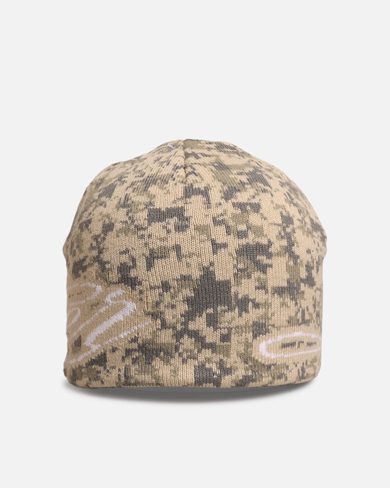Loiter Skull Knit Beanie Digi Camo