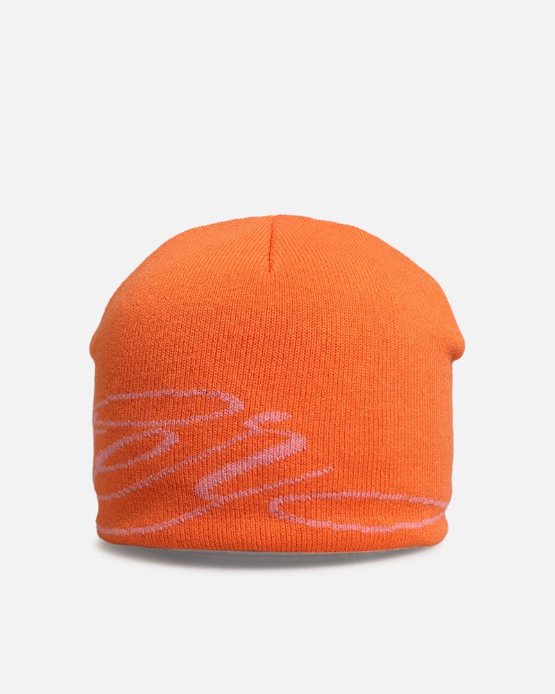 Loiter Skull Knit Beanie Orange