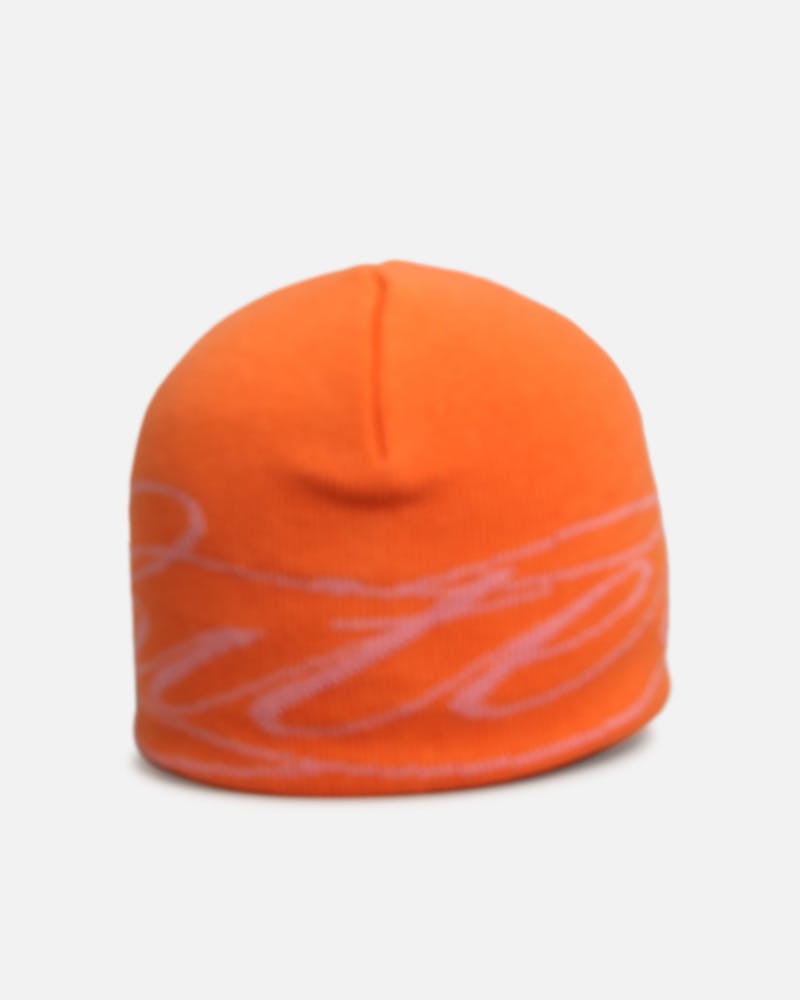 Loiter Skull Knit Beanie Orange