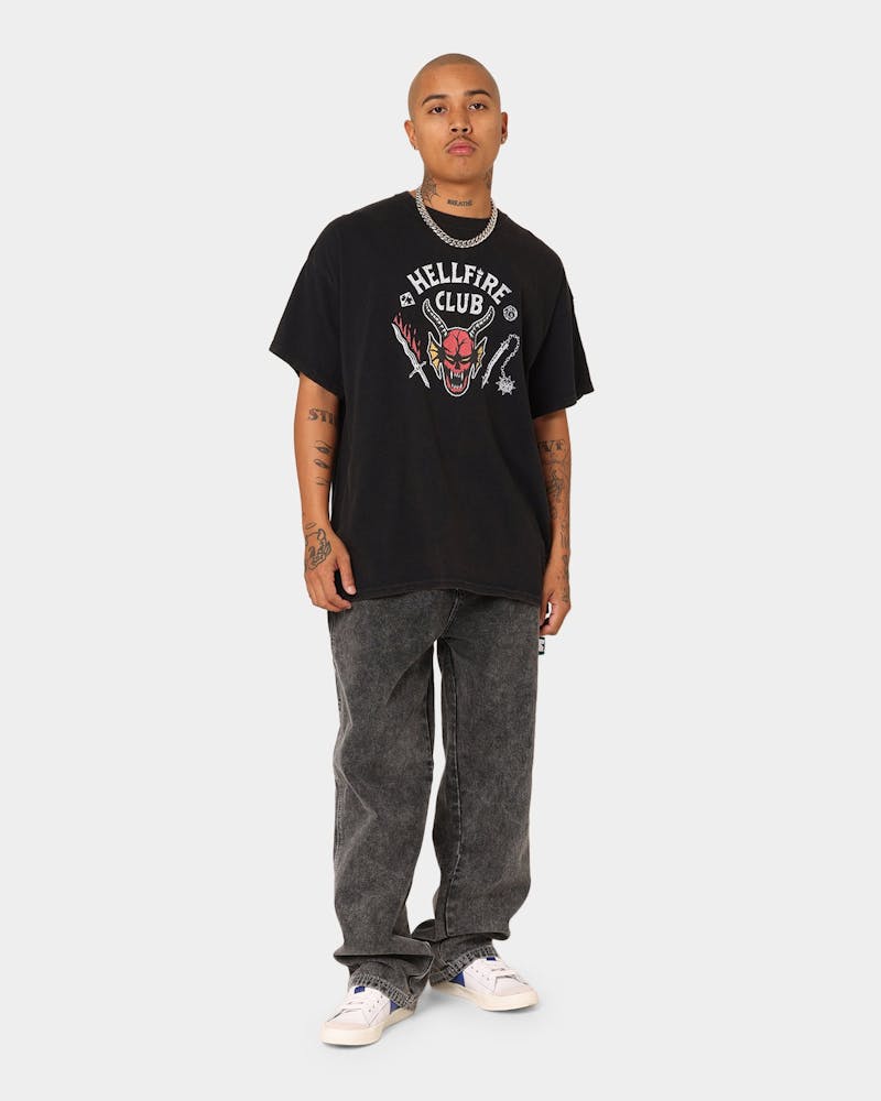 Goat Crew Goat Crew X Stranger Things Hellfire Club Vintage T-Shirt Washed Black