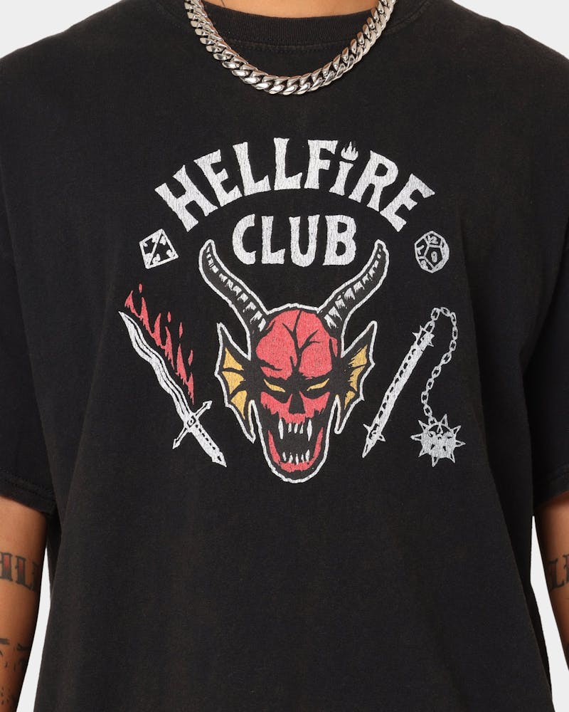 Goat Crew Goat Crew X Stranger Things Hellfire Club Vintage T-Shirt Washed Black