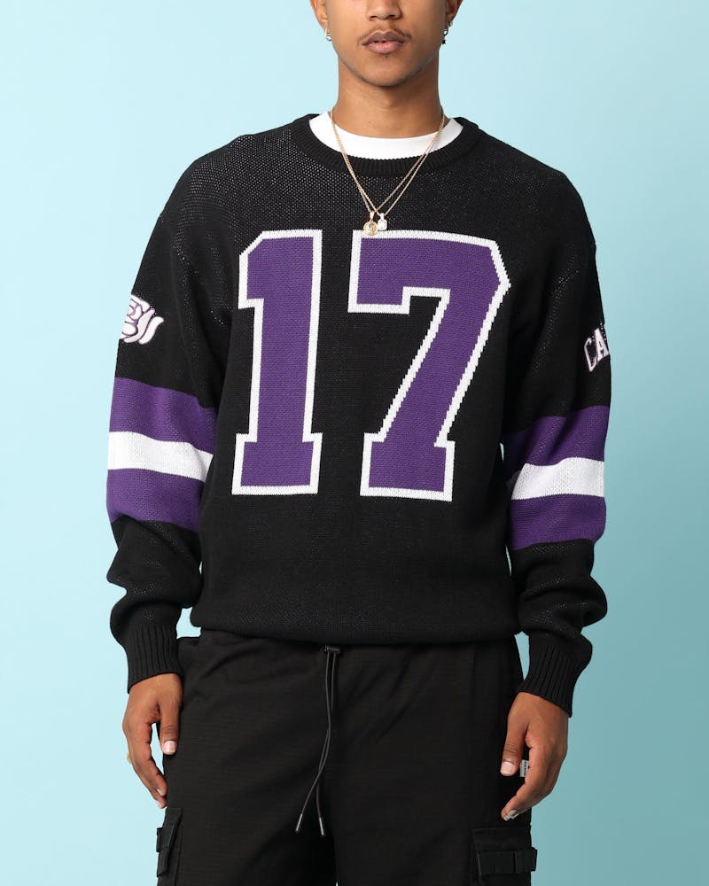Carré Gridiron Knitted Sweater Black/Purple/White