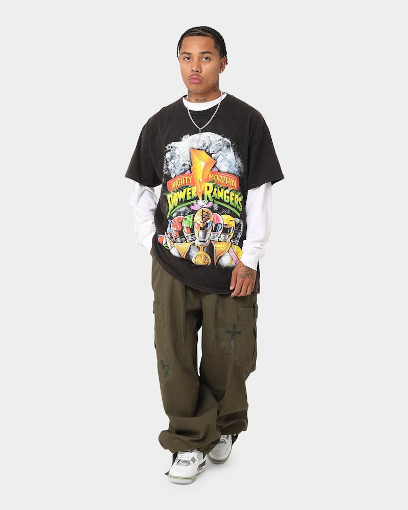 American Thrift X Power Rangers Mighty Morphin Vintage T-Shirt Black Wash