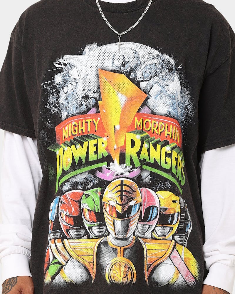 American Thrift X Power Rangers Mighty Morphin Vintage T-Shirt Black Wash