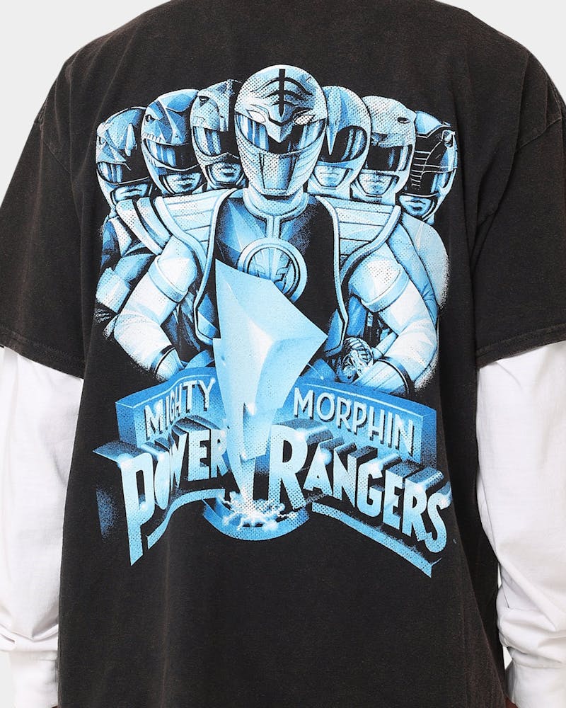 American Thrift X Power Rangers Mighty Morphin Vintage T-Shirt Black Wash