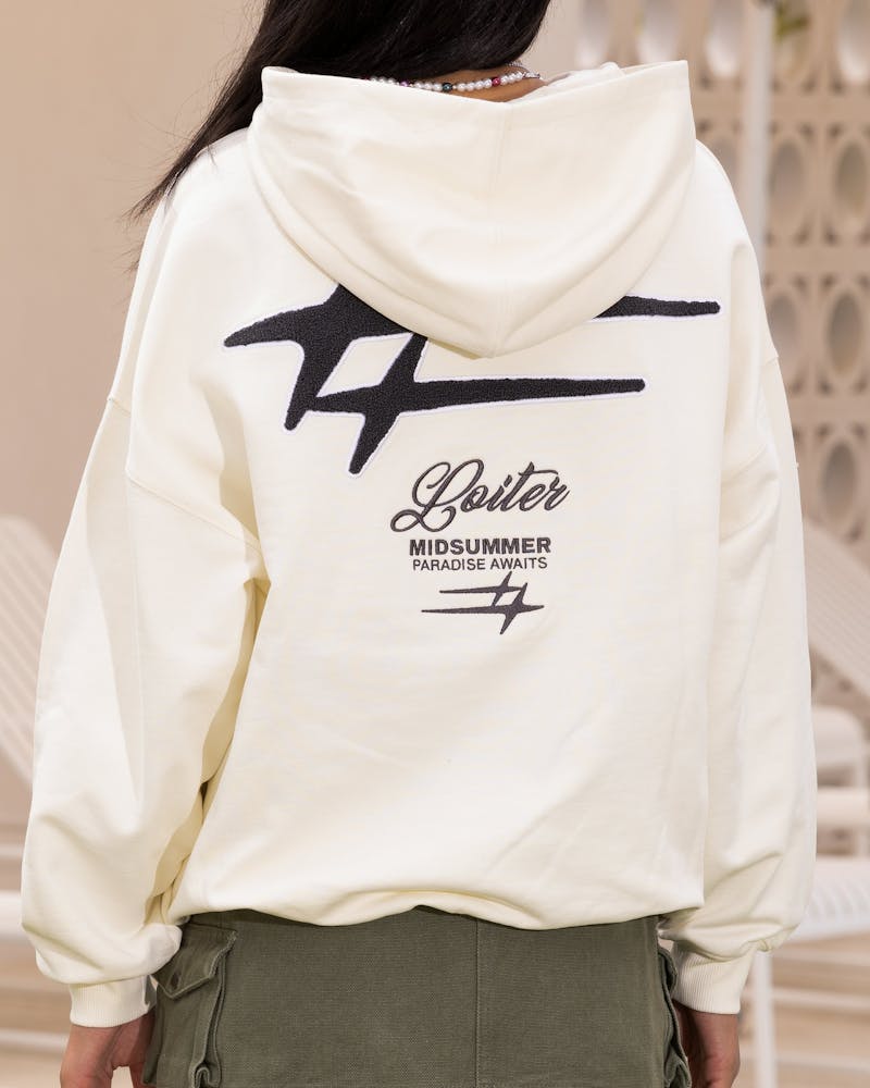 Loiter Patchwork Hoodie Off White