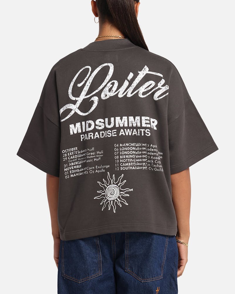 Loiter Palm Spring Box T-Shirt Charcoal