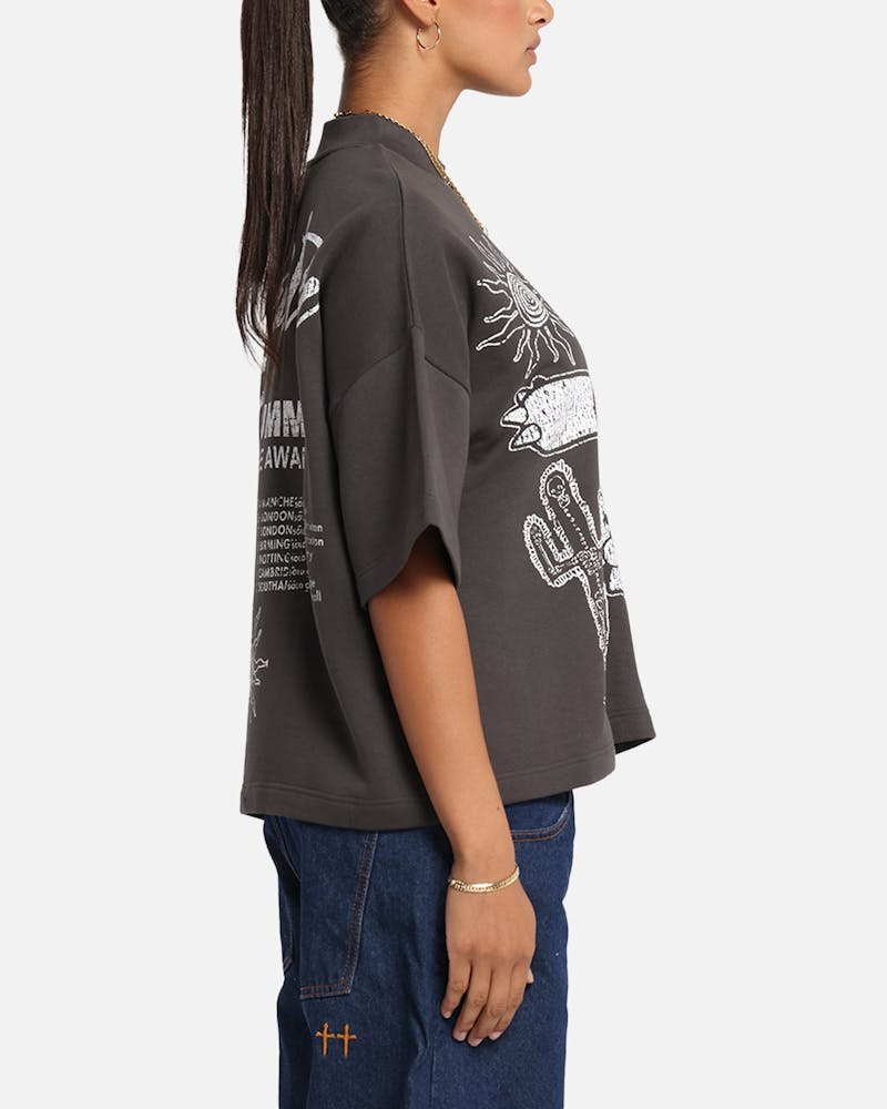 Loiter Palm Spring Box T-Shirt Charcoal