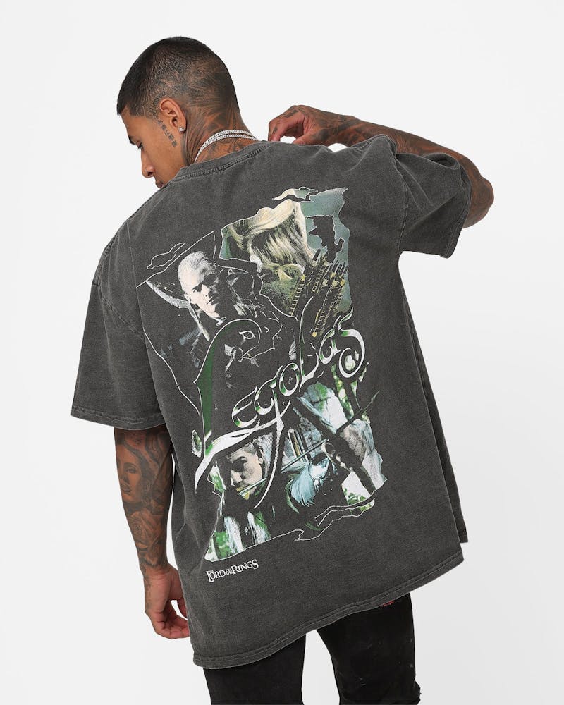 American Thrift X The Lord Of The Rings Legolas Heavyweight Vintage T-Shirt Black Wash