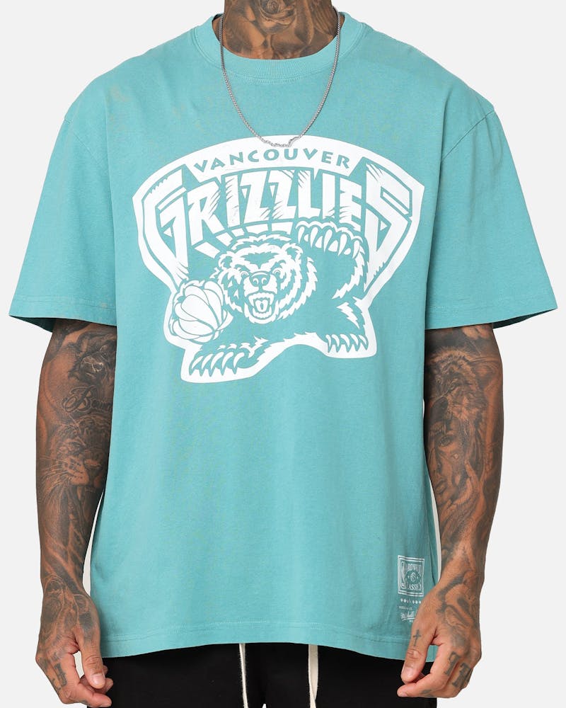 Mitchell & Ness Memphis Grizzlies XL Logo One Colour T-Shirt Faded Teal thumbnail - 3