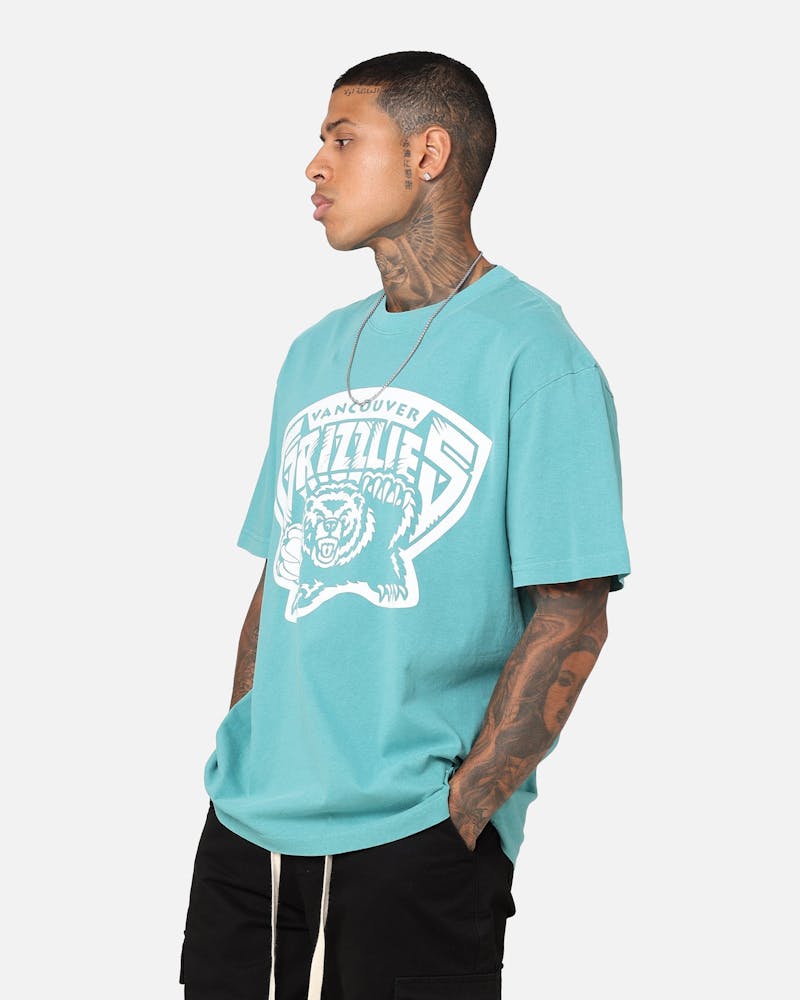 Mitchell & Ness Memphis Grizzlies XL Logo One Colour T-Shirt Faded Teal thumbnail - 6