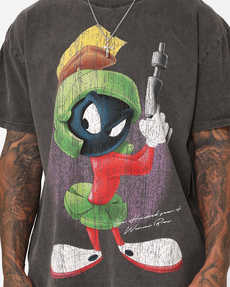 American Thrift X Warner Bros. Marvin The Martian Vintage Heavyweight T-Shirt Black Wash