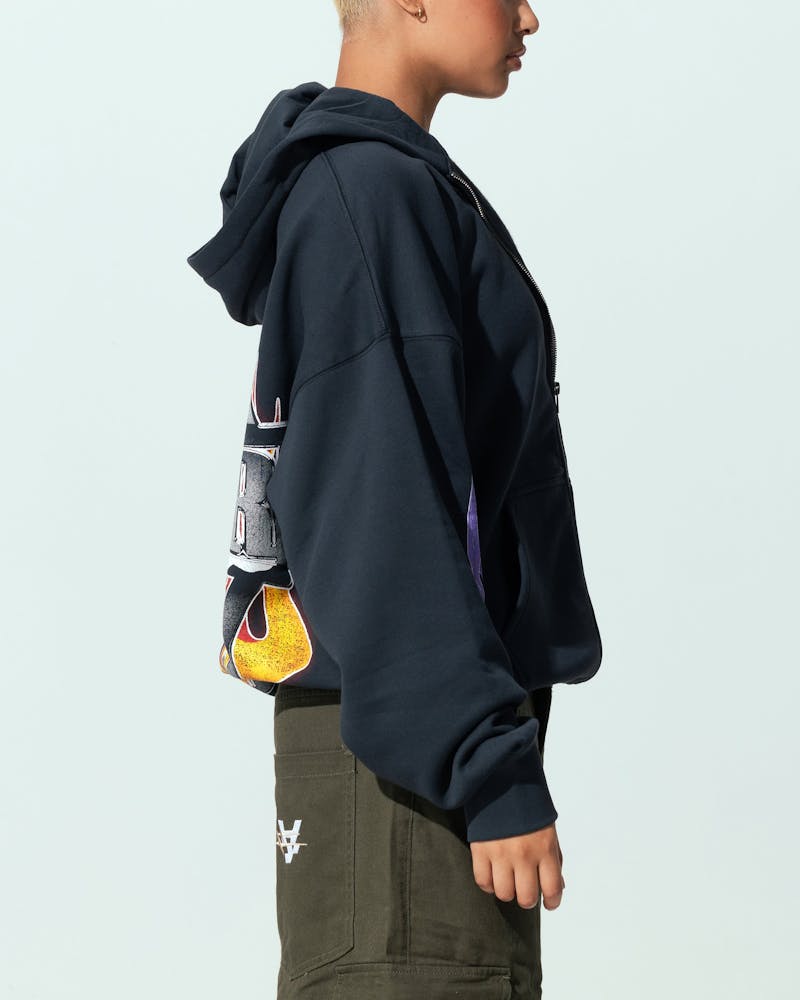 Loiter Motor Zip Hoodie Charcoal thumbnail - 4