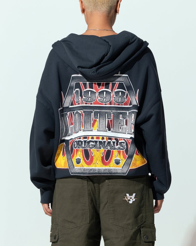 Loiter Motor Zip Hoodie Charcoal thumbnail - 1