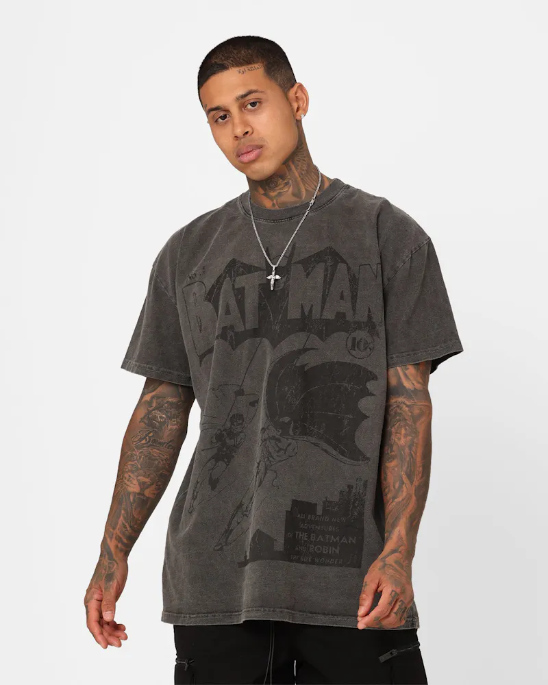 Goat Crew X DC Batman Issue #01 Noir Heavyweight Vintage T-Shirt Black Wash - 0
