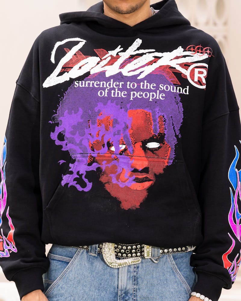 Loiter Live In Direct Vintage Hoodie Black