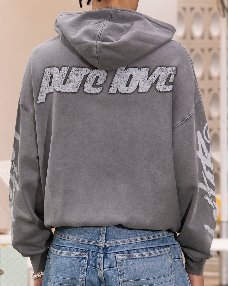 Loiter Pure Love Vintage Hoodie Charcoal