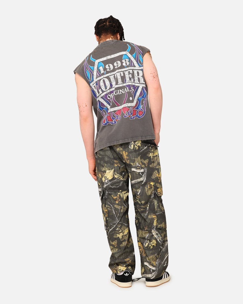 Loiter Motor Eagle Oversized Muscle T-Shirt Vintage Charcoal thumbnail - 7