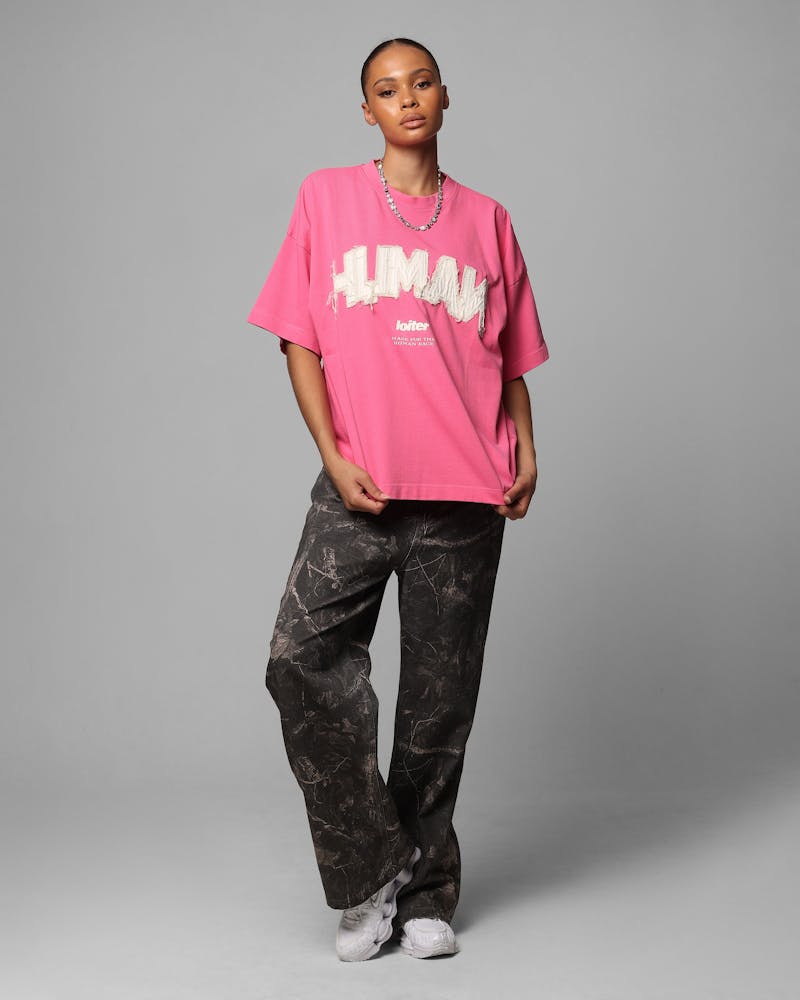 Loiter Human Box T-Shirt Pink