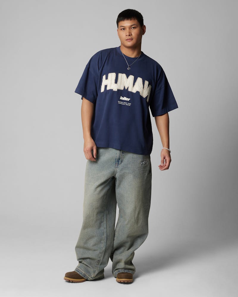 Loiter Human Box T-Shirt Blue