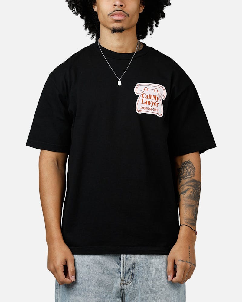 Market Call My Lawyer Magnet T-Shirt Washed Black