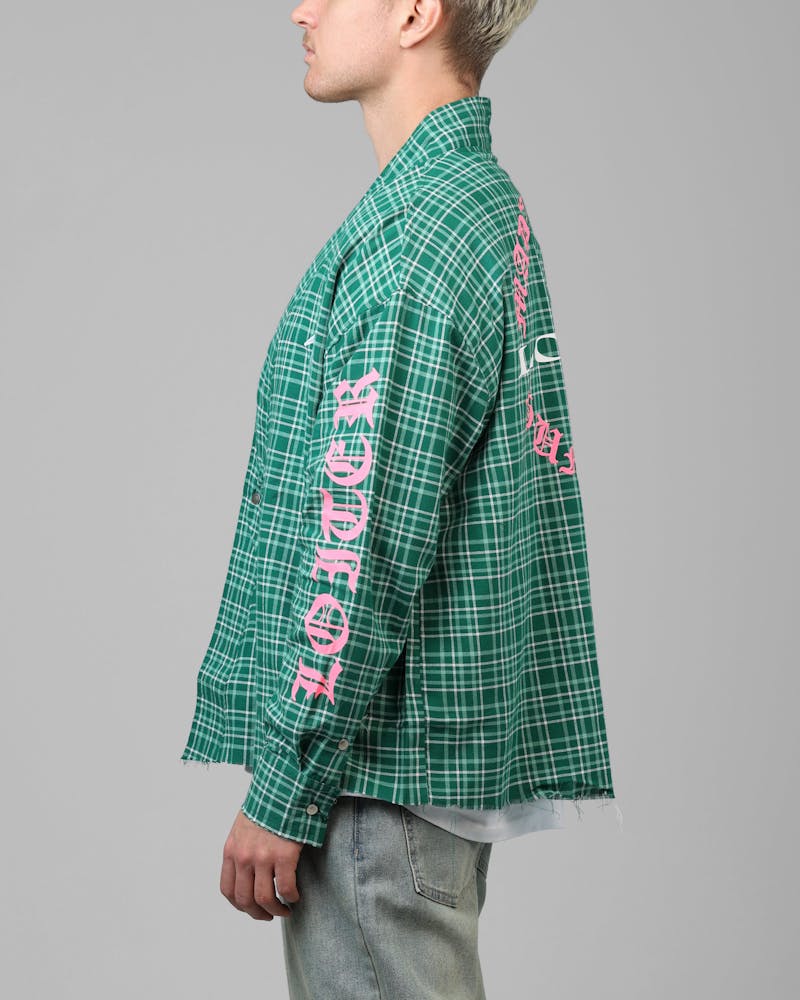 Loiter Kimono Flannel Green