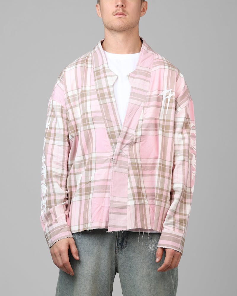 Loiter Kimono Flannel Pink/Brown