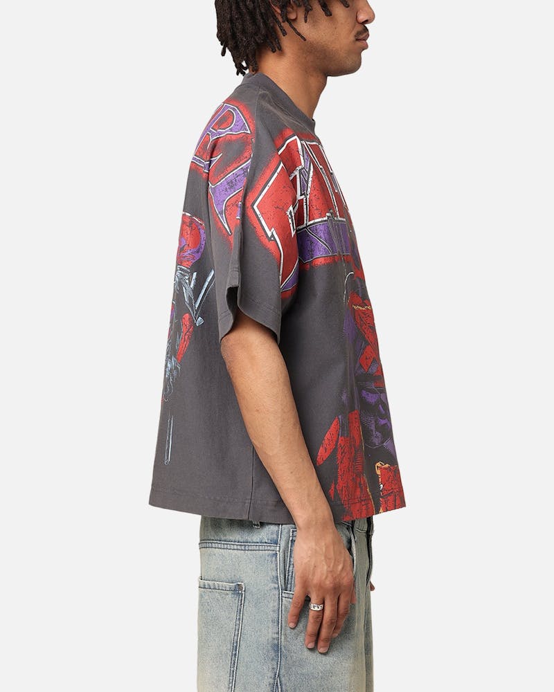 Loiter Marvel Deadpool Overprint T-Shirt Vintage Charcoal