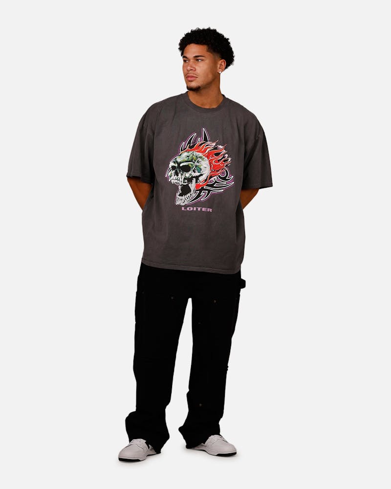 Loiter Rip N Dip T-Shirt Charcoal
