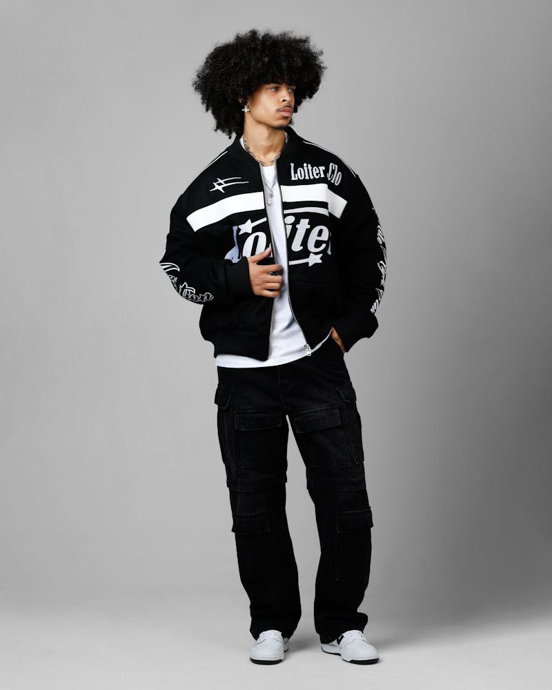 Loiter Aviation Bomber Jacket Black