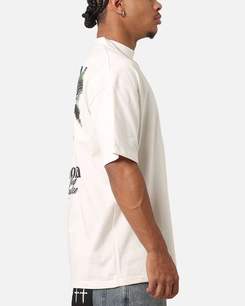 Saint Morta Paradise Mock Neck T-Shirt Off White