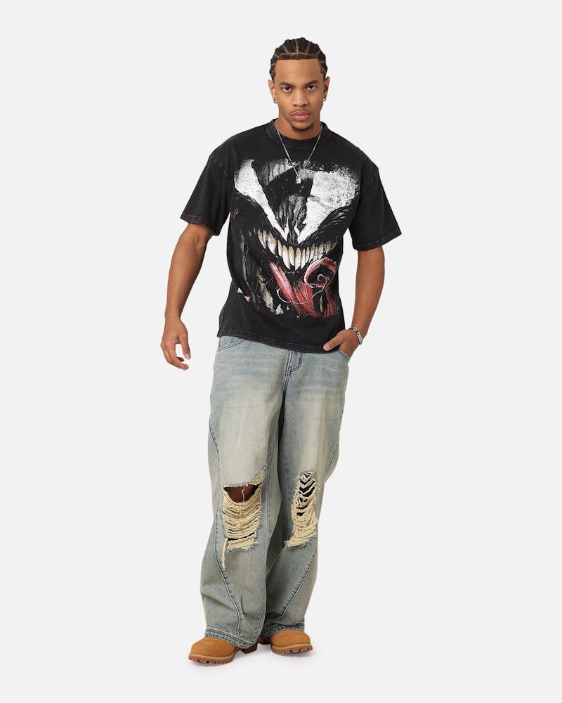 Goat Crew Marvel Spider-Man Y2K Venom The Host Vintage T-Shirt Black Acidwash