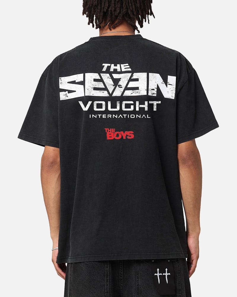Goat Crew X The Boys The Seven Vought Vintage T-Shirt Black Acidwash