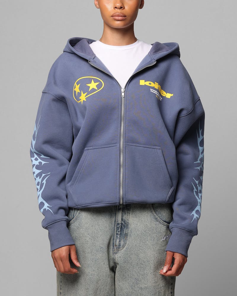 Loiter Solar Zip Hoodie Blue