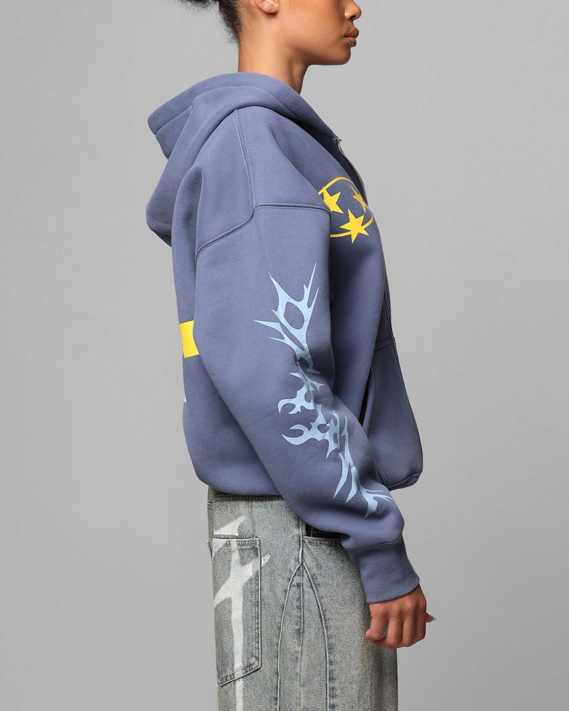 Loiter Solar Zip Hoodie Blue