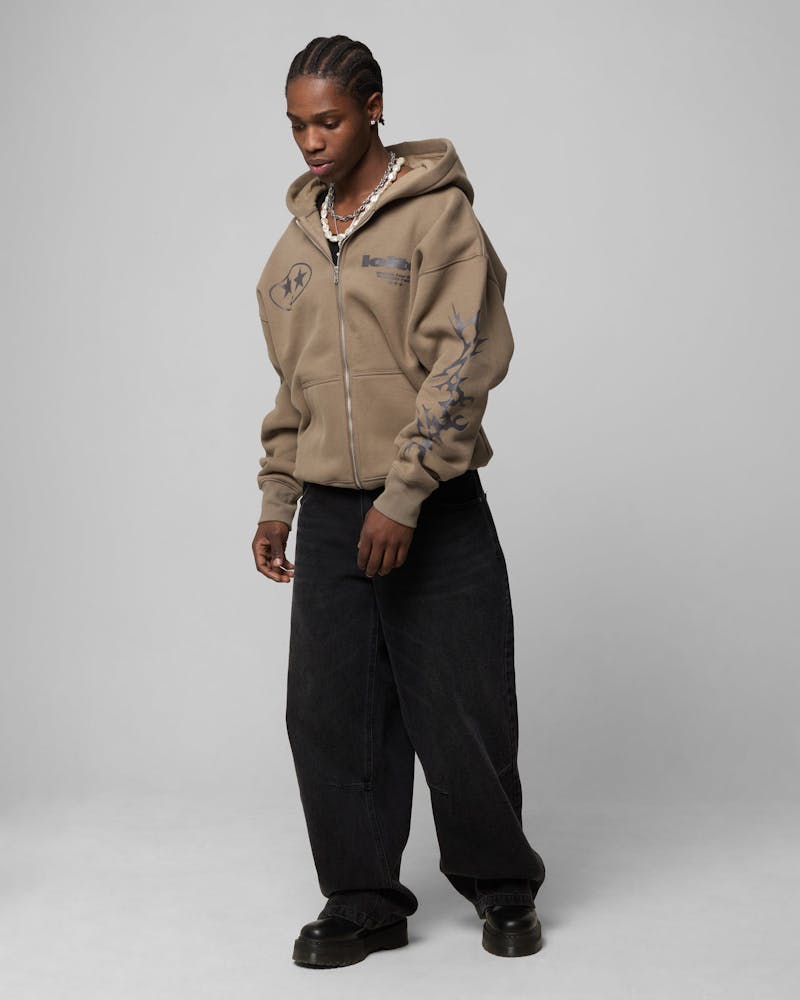Loiter Solar Zip Hoodie Brown