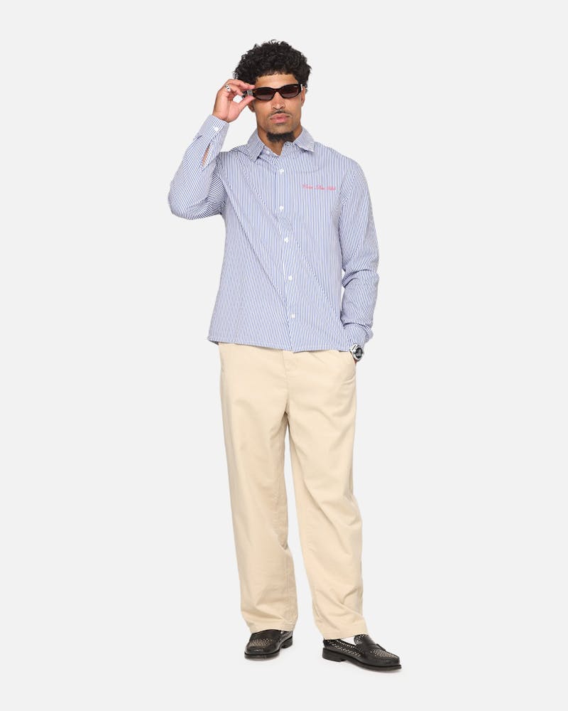 Carre Dice Club Long Sleeve Button Up Shirt Pinstripe
