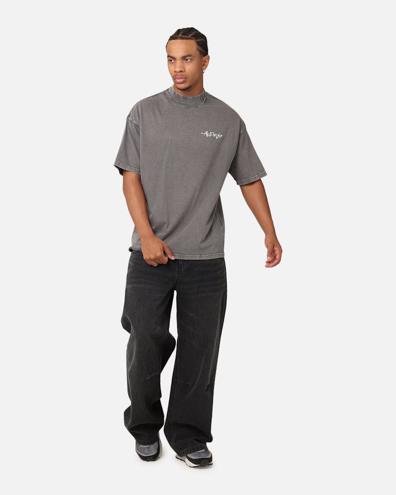 The Anti Order A2K Mock Neck T-Shirt Washed Charcoal
