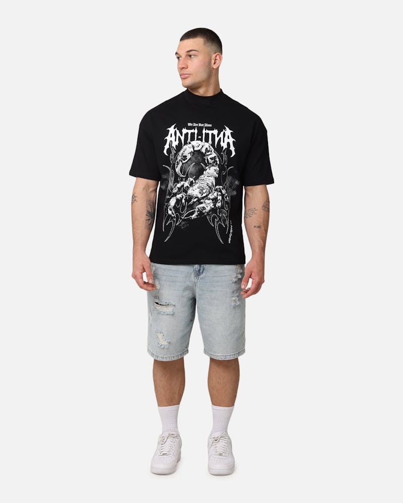 The Anti Order Invasion Mock Neck T-Shirt Black