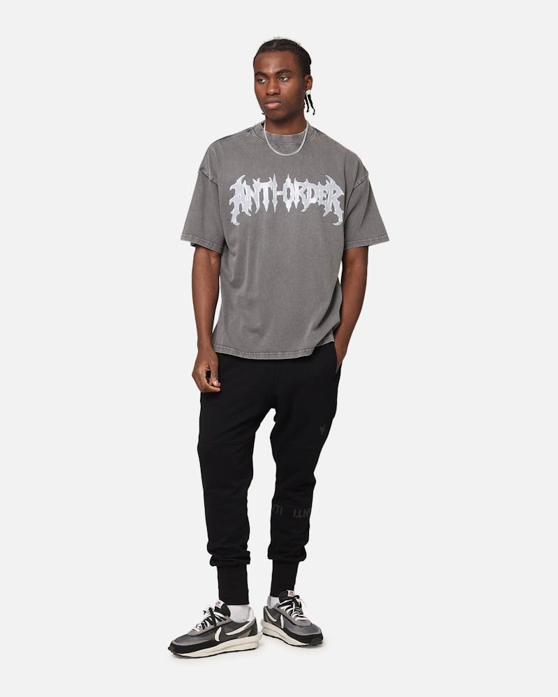 The Anti Order New Dawn Mock Neck T-Shirt Washed Charcoal